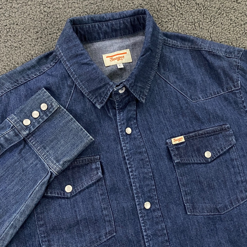 Seager Men's Indigo Denim Button-Down Shirt